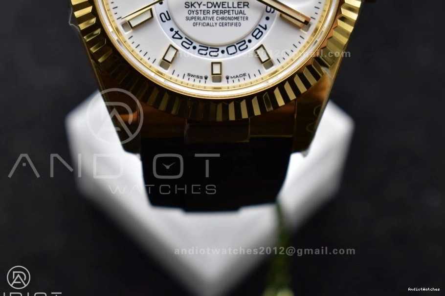 Sky-Dweller 336238 Best Weight) Dial 1:1 Edition Strap ZF Oysterflex A23J Functional on YG White 1100 (Gain 0329